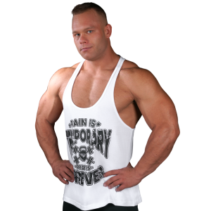 T-shirt Stringer Pain is temporary Biały Beltor
