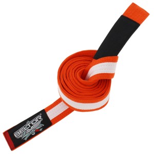 Pas do kimona KIDDO BJJ GI Pomarańczowy-Biały Junior BELTOR