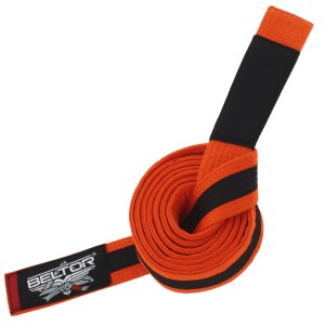 Pas do kimona KIDDO BJJ GI Pomarańczowy-Czarny Junior BELTOR