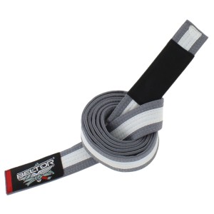 Pas do kimona KIDDO BJJ GI Szary-Biały Junior BELTOR