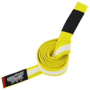 Pas do kimona KIDDO BJJ GI Żółty-Biały Junior BELTOR 