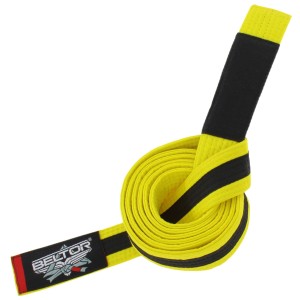 Pas do kimona KIDDO BJJ GI Żółty-Czarny Junior BELTOR 