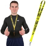 Smycz z napisem I Can & I Will  z metalowym zapięciem żółta Beltor