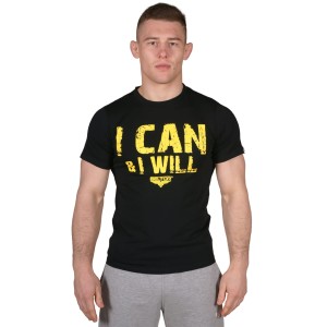 T-shirt Slim "I CAN & I WILL" kolor czarny Beltor®