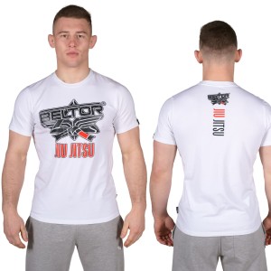 T-shirt Slim "JIU JITSU 01" kolor biały